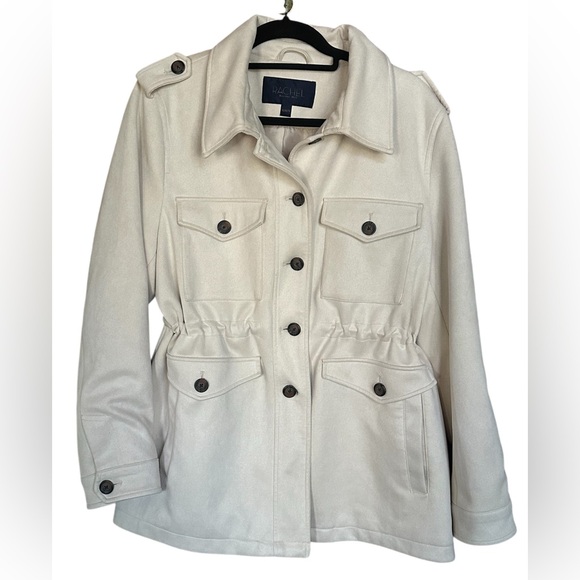 Rachel Roy Coat Women Safari-Type Lined Cinch Waist Button Up Classic. Size XL - Picture 2 of 8